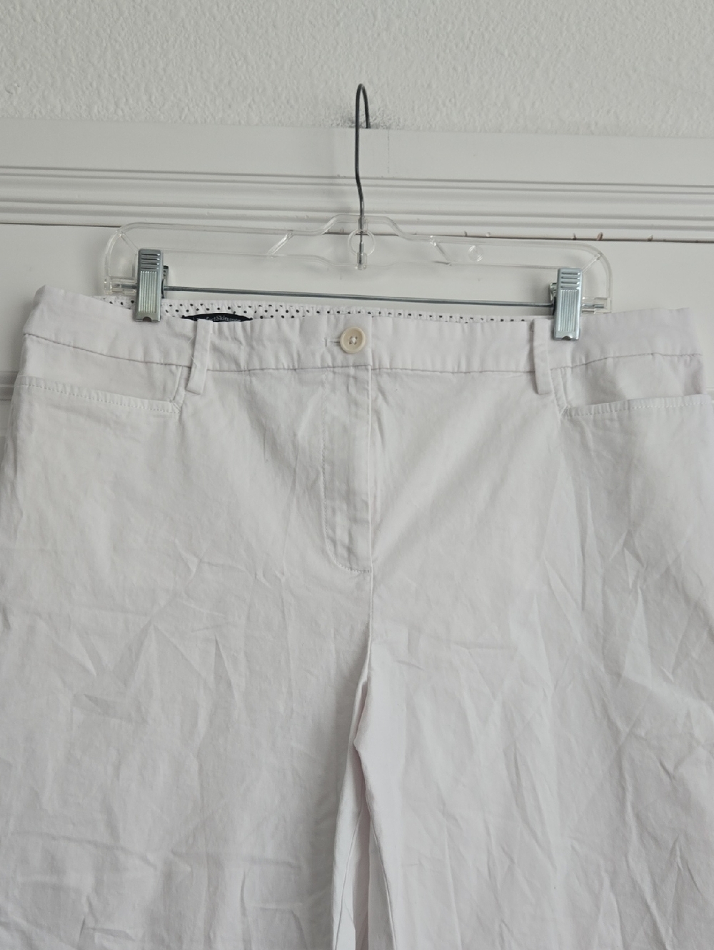 Talbots White Polka Dot Trim Pants - Picture 5 of 10